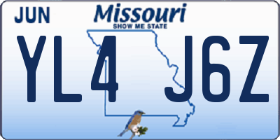MO license plate YL4J6Z