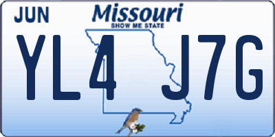 MO license plate YL4J7G