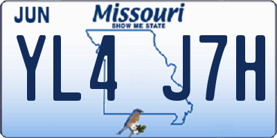 MO license plate YL4J7H