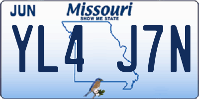 MO license plate YL4J7N