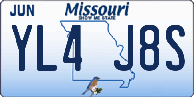 MO license plate YL4J8S