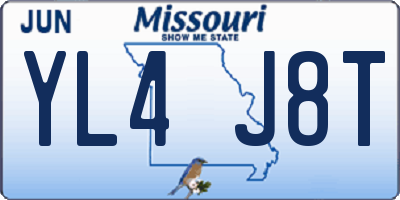 MO license plate YL4J8T