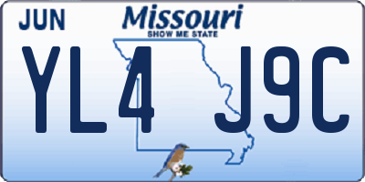 MO license plate YL4J9C