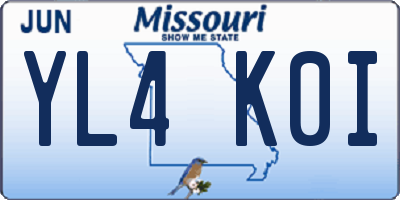 MO license plate YL4K0I