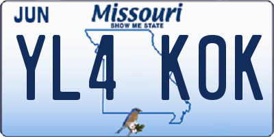 MO license plate YL4K0K