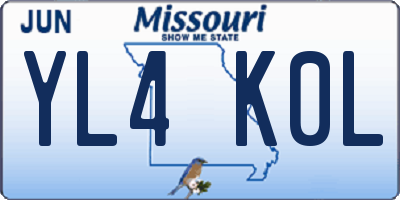 MO license plate YL4K0L