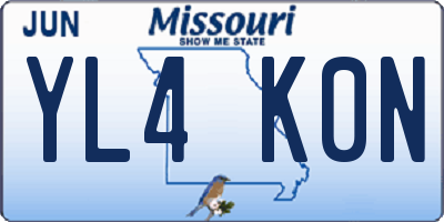 MO license plate YL4K0N