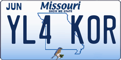 MO license plate YL4K0R