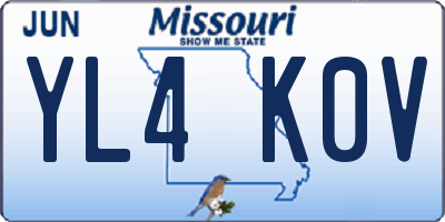 MO license plate YL4K0V
