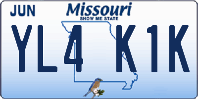 MO license plate YL4K1K