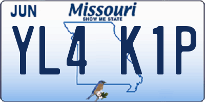 MO license plate YL4K1P