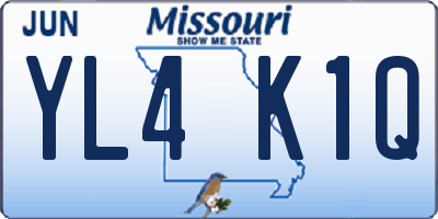 MO license plate YL4K1Q