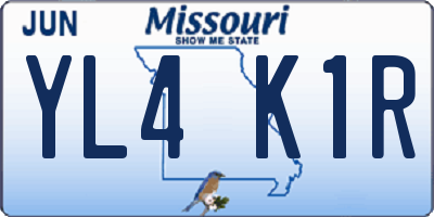 MO license plate YL4K1R