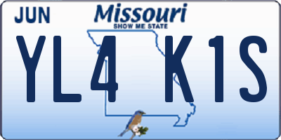 MO license plate YL4K1S