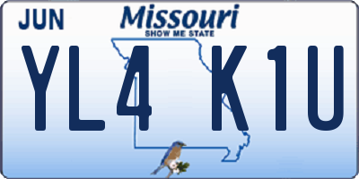 MO license plate YL4K1U