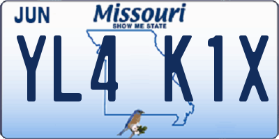 MO license plate YL4K1X