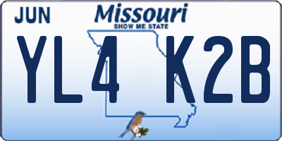 MO license plate YL4K2B