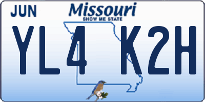 MO license plate YL4K2H