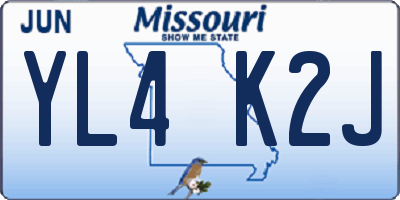MO license plate YL4K2J