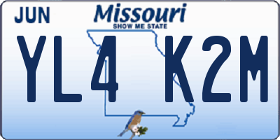 MO license plate YL4K2M