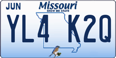 MO license plate YL4K2Q