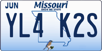 MO license plate YL4K2S