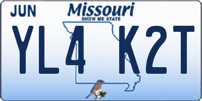 MO license plate YL4K2T