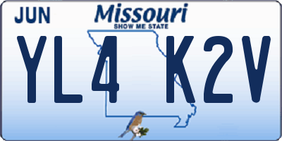 MO license plate YL4K2V
