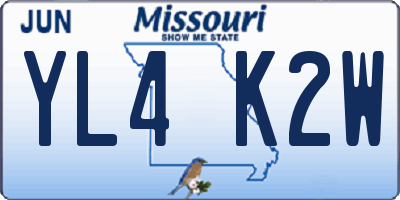 MO license plate YL4K2W