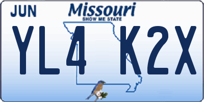 MO license plate YL4K2X
