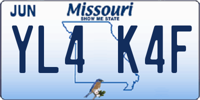 MO license plate YL4K4F