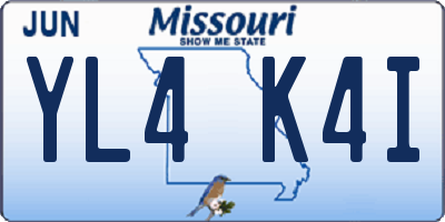 MO license plate YL4K4I