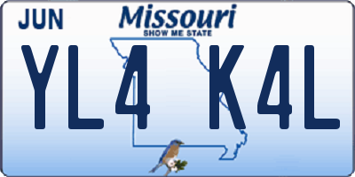 MO license plate YL4K4L