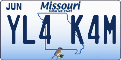 MO license plate YL4K4M