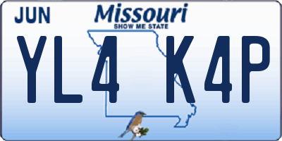 MO license plate YL4K4P
