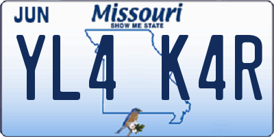 MO license plate YL4K4R