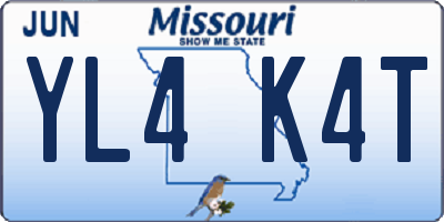 MO license plate YL4K4T