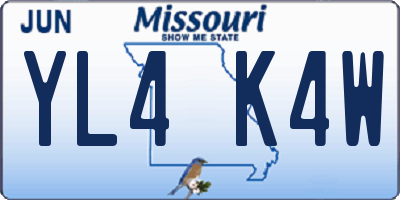 MO license plate YL4K4W