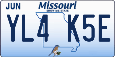 MO license plate YL4K5E