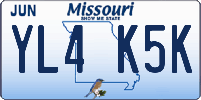MO license plate YL4K5K