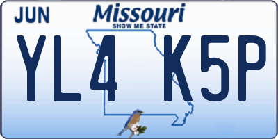 MO license plate YL4K5P
