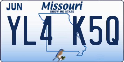 MO license plate YL4K5Q