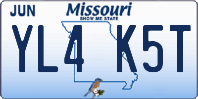 MO license plate YL4K5T