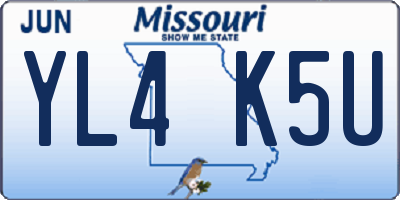 MO license plate YL4K5U