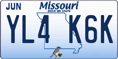 MO license plate YL4K6K