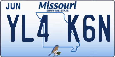 MO license plate YL4K6N