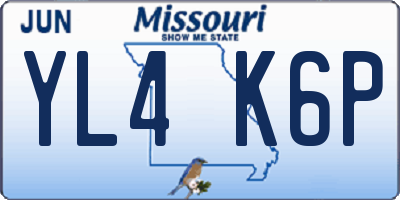 MO license plate YL4K6P