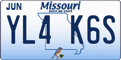 MO license plate YL4K6S