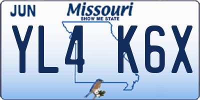 MO license plate YL4K6X