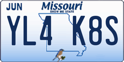 MO license plate YL4K8S